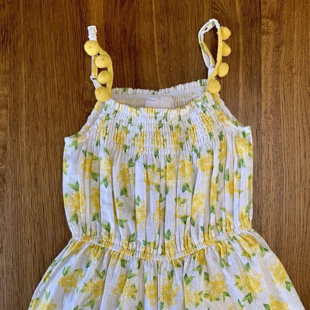 MASALA BABY Yellow Floral Retro Jumpsuit Girls 3-4 NWT Playsuit Romper Girl NEW - Picture 2 of 8